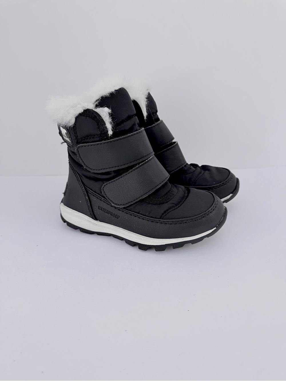 SOREL Kids Whitney II Strap Waterproof Black Winter Snow Boots